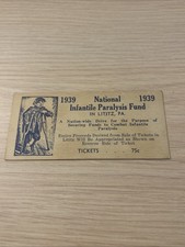 Vtg 1939 National Infantile Paralysis Fund Lititz PA Ticket picture