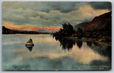 Evening on the Lower Columbia North Bank Road 1915 Portland Oregon Postcard picture