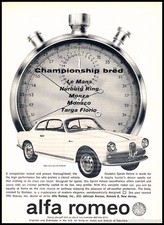 1963 1962 Alfa Romeo Giulietta Vintage Advertisement Print Art Car Ad J274 picture