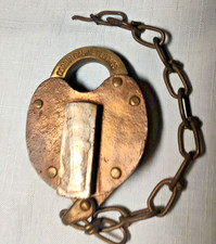 Antique Corbin Cabinet Lock Co Brass Padlock No Key picture