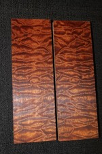 Quilted pomelle sapele knife scale, gun grip. 6 X 2 X 0.38