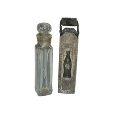 Rare Vintage Wells Sterling Silver Coca-Cola Pop-Up Perfume Bottle& Holder Case picture