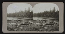Penobscot River Half Way House Maine 1905 Canoes Log Drive Scenic View picture