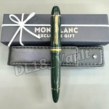 MONTBLANC Meisterstück Green Resin Gold Trim Fountain Pen w/ Box & Pouch picture