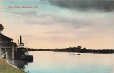 Sacramento California River Scene SS Isleton Ferry Steamer Vtg Postcard J31 picture