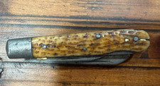 Vintage Kutmaster Utica NY 2 Blade Pocket Knife Bone Handle Folding Knife picture