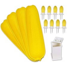 BBQ Essential: 8-Piece Twin Prong Corn Holders & Dishwasher Safe Butter Spreader picture