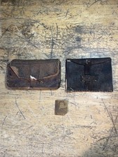 Antique 1876 Victorian Leather Pocketbooks Hair Keepsake Miniature Photo Lot picture