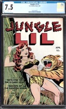 JUNGLE LIL #1 CGC 7.5 1950 FOX FEATURES-GREAT GOOD GIRL ART picture