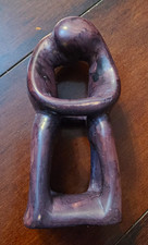Vintage 1998 Signed M. Gaiti Hand Carved African Soapstone Unity Loop Sculpture  picture