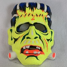 Vintage 1970’s Child’s Ben Cooper Frankenstein Monster Plastic Halloween Mask picture