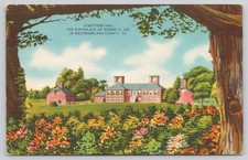 Stratford Hall Robert E. Lee Birthplace Westmoreland VA Linen Postcard picture