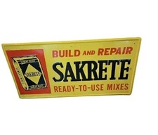 VTG Sakrete Cement Mixes Metal Sign Build Embossed Advertising 28
