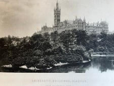 Antique engraving of University Buildings Glasgow Scotland 1895 N338 picture