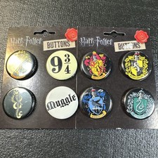 New Harry Potter Buttons all houses sets 1 and 3 8 pin lot ata-boy inc picture