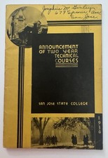 Vintage 1936 San Jose State College 2 Year Technical Courses Announcement RARE picture