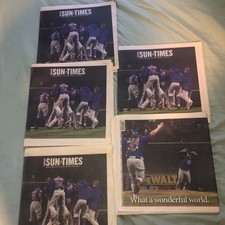 Chicago Cubs Win World Series Chicago Sun Times 11/3/16 full newspaper picture