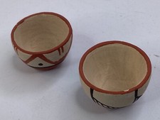 2 miniature tiny signed Jemez Virginia Chinana Pueblo Native American bowl (b4) picture