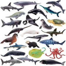 Toymany 24-pcs Shark Animal Figurine,Realistic,Collectible Hand-painted  Toy Set picture