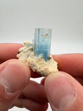 Gem Blue Aquamarine Crystal on Matrix from the Erongo Region in Namibia picture
