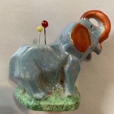 Vintage Small Elephant Porcelain Sewing Pin Cushion Made In Japan LusterWare picture
