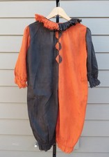 Vintage 1930s Childs Clown/Jester Halloween Costume Orange & Black picture