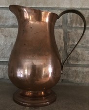 Large Vintage MCM Coppercraft Guild Handled Pitcher 9” Copper/Brass picture