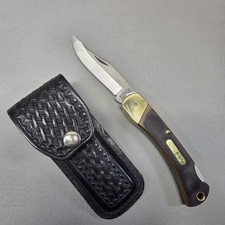 Vintage Schrade USA Old Timer 6OT Golden Bear Lock Back Pocket Knife w/Sheath picture