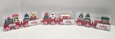 Target Bullseye Playground Wooden Christmas Train Set 3 Pack Holiday Decor NIB picture