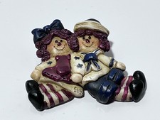 Vintage Raggedy Ann & Andy Blossom Bucket Suzi Skoglund Pin Rare picture