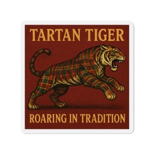 Die-Cut Fridge Magnet Tartan Tiger Majestic Pattern picture