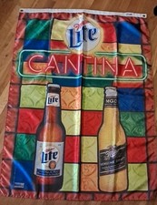 Vintage 2000 MGD & Miller Lite Cantina Flag 47x35in  picture