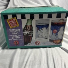 Set of 6 Vintage Coca-Cola Glass Collection 1997