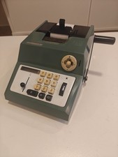 OLIVETTI SUMMA PRIMA 20 ADDING MACHINE. GREEN. MANUAL.MARCELO NIZZOLI DESIGN 60s picture