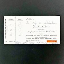 1962 PA Democratic State Committee Annual Dinner Ticket President John F Kennedy picture