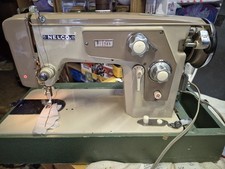 READ WORKS SEE VIDEO Vintage 1960's Nelco De-Luxe Zig Zag O.S. 400 picture