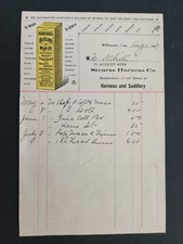 1907 antique STEARNS HARNESS Co willimantic ct Mfg SADDLERY HORSE ad INVOICE picture