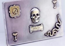 Antique Silver Cigarette Case Memento Mori Skull Doctors c1900 256g by R.Hertz picture