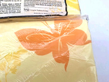 VTG 70s NOS Double Flat Sheet Yellow Orange Butterfly 76x5 Springmaid Wondercale picture