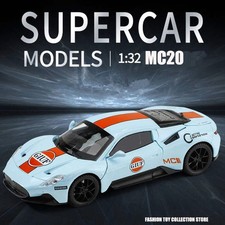 1:32 Maserati MC20 Gulf Edition Alloy Car Model Diecasts Toy With Sound and Ligh picture