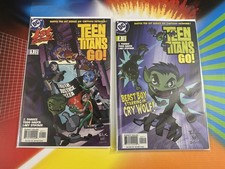 TEEN TITANS GO #1 & 2 DC COMICS 2003 1ST APPEARANCE NM LOT FACTORY CUT ERROR picture