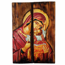 Orthodox Icon Of Virgin Mary Glikofilousa / Handmade Orthodox Icon Of Panagia picture
