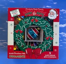 Christopher Radko Shiny Brite JEWELED SHAPED ORNAMENTS  Set of 9 Christmas, UFO picture