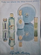 1961 Elizabeth Arden Blue Grass Perfume Bottles Powder Vintage ad picture