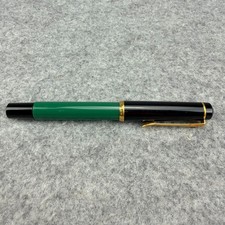 Vintage Pelikan Fountain Pen Green Black W-Germany Gold Tone Nib picture