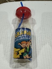 VTG 1999 Nintendo Pokemon Water Bottle Canteen Ash Misty Pikachu With Straw picture