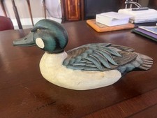 DECORATIVE HANDCARVED SOLID WOODEN DUCK picture
