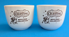 (2) CELESTIAL SEASONINGS Porcelain Tea Cups Vortex Restaurant Ware Handleless picture