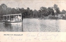 Miller Park Lake Postcard Bloomington Illinois 1906 Divided Back Vintage Card picture