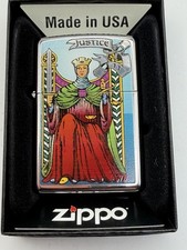 Vintage 2011 Tarot Justice High Polish Chrome Zippo Lighter New B1 picture